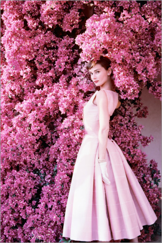 Poster Audrey Hepburn en robe de soirée