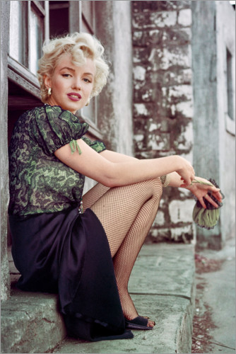 Poster Marilyn Monroe en pause lors d'un tournage