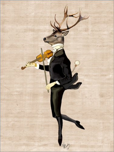 Poster Cerf dansant avec violon