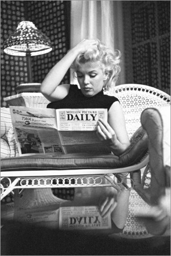 Poster Marilyn Monroe lisant le journal