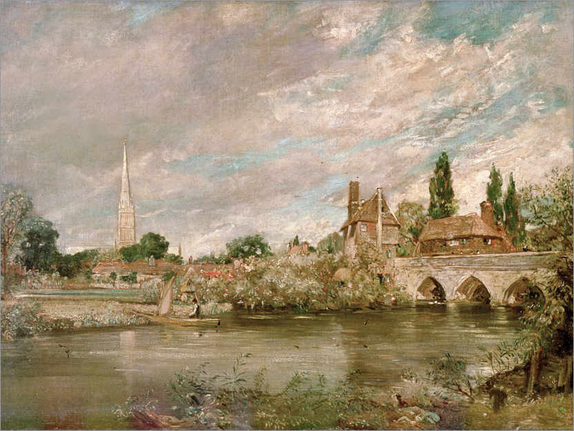 Poster Le pont de Harnham et la cathédrale de Salisbury