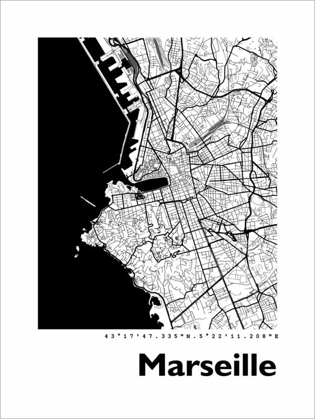 Poster Plan de la ville de Marseille