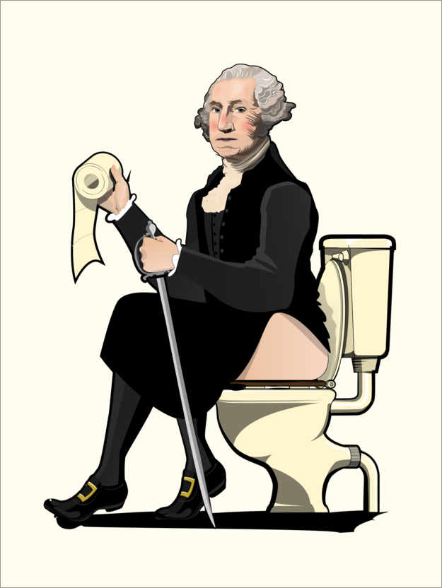 Poster Le président George Washington aux toilettes