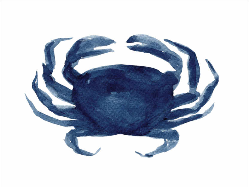 Poster Silhouette bleue de crabe