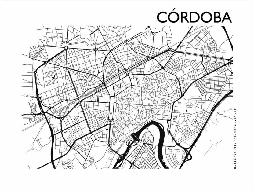 Poster Carte de Cordoue (espagnol)