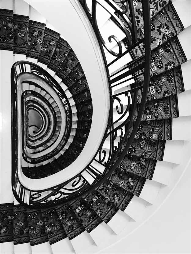 Poster Cage d'escalier semi-circulaire