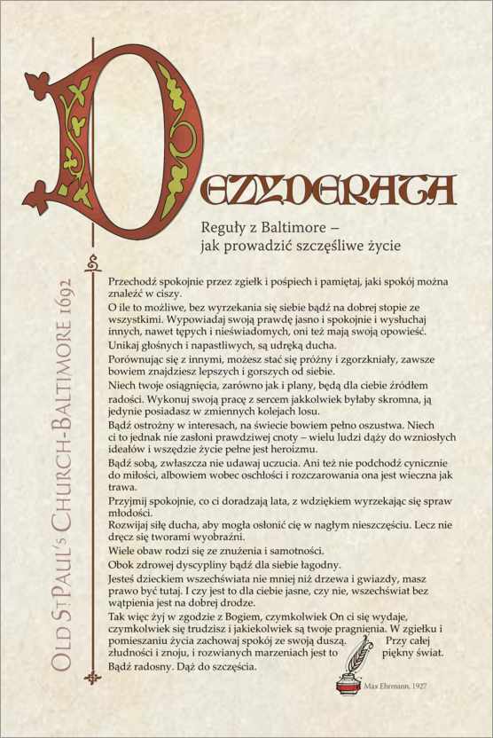 Poster Desiderata (polonais) I