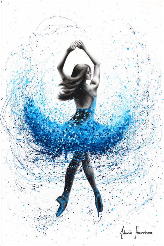 Poster Ballerine en bleu de rêve