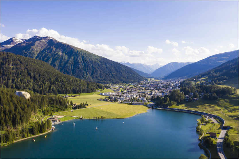 Poster Lac de Davos en Suisse