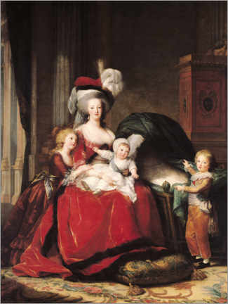 Poster  Marie-Antoinette, reine de France, et ses enfants - Elisabeth Louise Vigee-Lebrun