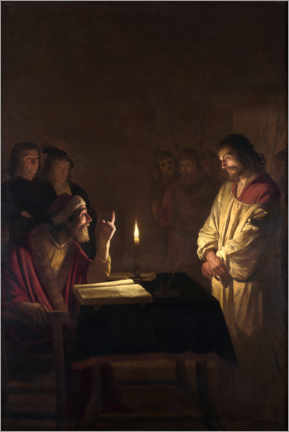 Tableau en plexi-alu  Le Christ devant le Grand Prêtre - Gerard van Honthorst