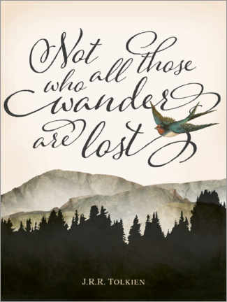 Poster  Tous ceux qui errent ne sont pas perdus, Tolkien (anglais) - Amelia Gier