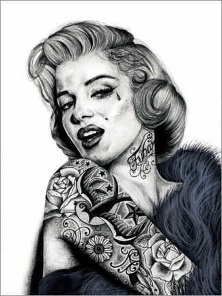 Tableau en verre acrylique  Marilyn Monroe - Inked Ikons