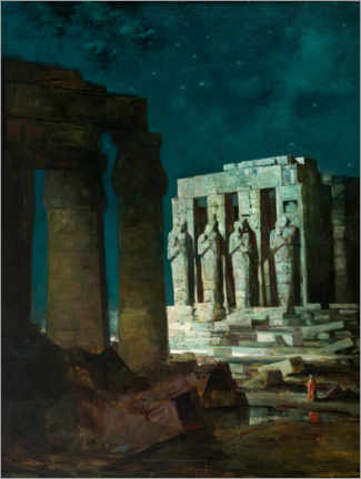 Tableau en verre acrylique  Passé (Temple de Karnak à Louxor la nuit) - Anton Müller-Wischin