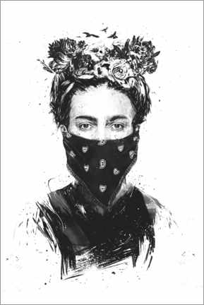 Tableau sur toile  Frida Kahlo rebelle - Balazs Solti