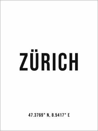 Poster Coordonnées de Zurich
