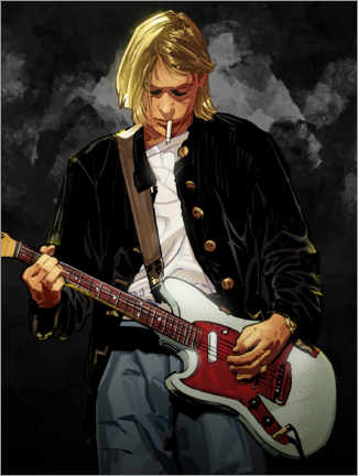 Tableau en bois  Kurt Cobain - Nikita Abakumov
