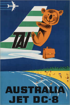 Poster  Australia Jet DC-8 - Vintage Travel Collection