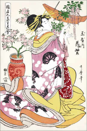 Tableau en plexi-alu  Hanamurasaki de la maison Tamaya - Kitagawa Utamaro