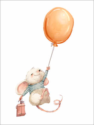 Poster  Souris avec un ballon - Eve Farb
