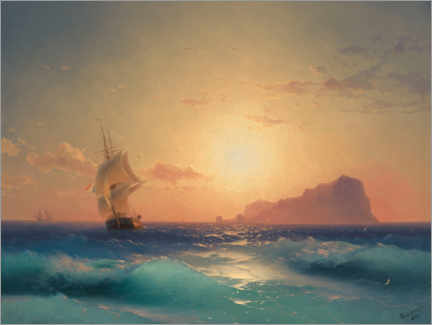Tableau sur toile  Coucher de soleil sur Ischia - Ivan Konstantinovich Aivazovsky