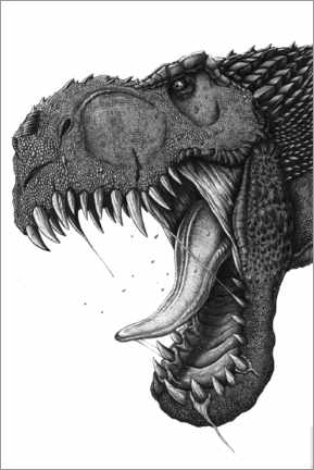 Tableau sur toile  Tyrannosaure rugissant - Aram Papazyan