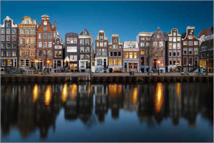 Poster Belles maisons à Amsterdam, Hollande
