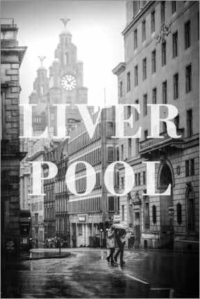 Poster Villes sous la pluie, Liverpool