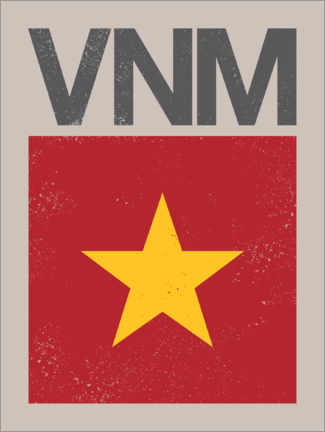 Poster  Drapeau rétro du Vietnam - Swissty