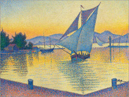 Poster  Le Port au coucher du soleil - Paul Signac