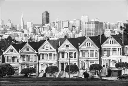 Tableau en verre acrylique  Skyline de San Francisco, noir et blanc