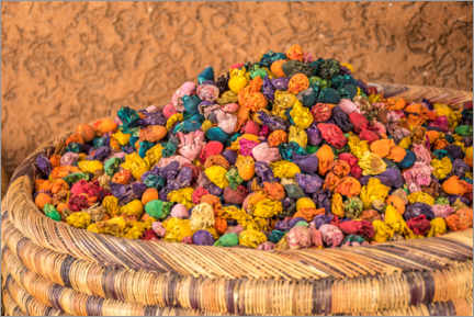 Poster Produits colorés au bazar de Marrakech