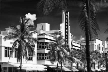 Poster  Floride noire - Magnifique art déco de Miami Beach - Philippe HUGONNARD