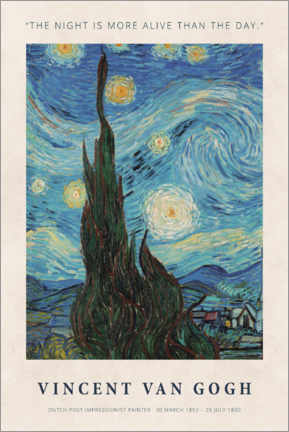 Tableau en bois  Vincent van Gogh - The night - Vincent van Gogh