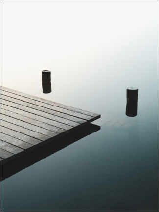 Tableau en plexi-alu  Jetée tranquille sur le lac - Lukas Saalfrank