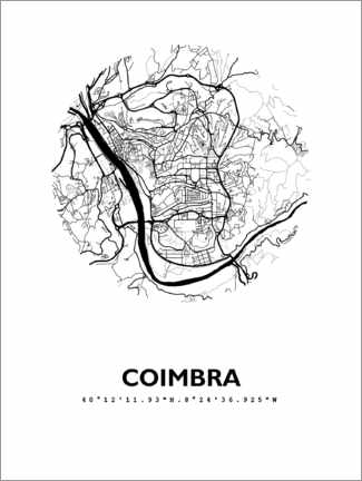Poster Plan de la ville de Coimbra