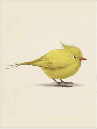 Tableau en aluminium  Oiseau jaune - Terry Fan