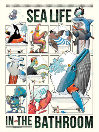 Poster  La vie marine dans la salle de bain - Wyatt9