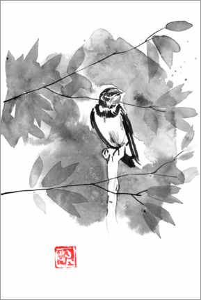 Poster Oiseau dans un arbre