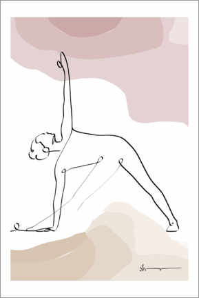 Tableau sur toile  Triangle Pose (Trikonasana) - Yoga In Art