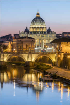 Poster Basilique Saint-Pierre à Rome le soir