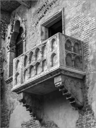 Poster Romeo and Juliet balcony, black and white