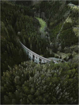Tableau en bois  Pont Ziemstal dans la forêt de Thuringe - Lukas Saalfrank