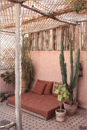 Tableau en bois  Pink Rooftop in Marrakech, morocco - Henrike Schenk
