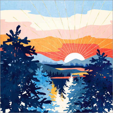 Poster Sunset Lake