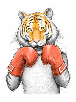 Tableau en verre acrylique  Tiger Boxer - Nikita Korenkov