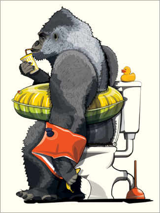 Poster  Gorille aux toilettes - Wyatt9