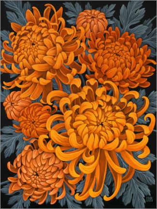 Sticker mural  Chrysanthemums - Vasilisa Romanenko