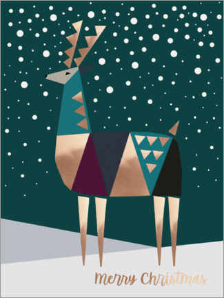 Tableau sur toile  Christmas Deer - Charlotte Pepper