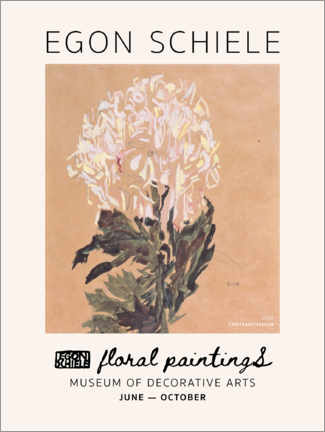 Sticker mural  Schiele Still Lifes - Chrysanthemums, 1910 - Egon Schiele